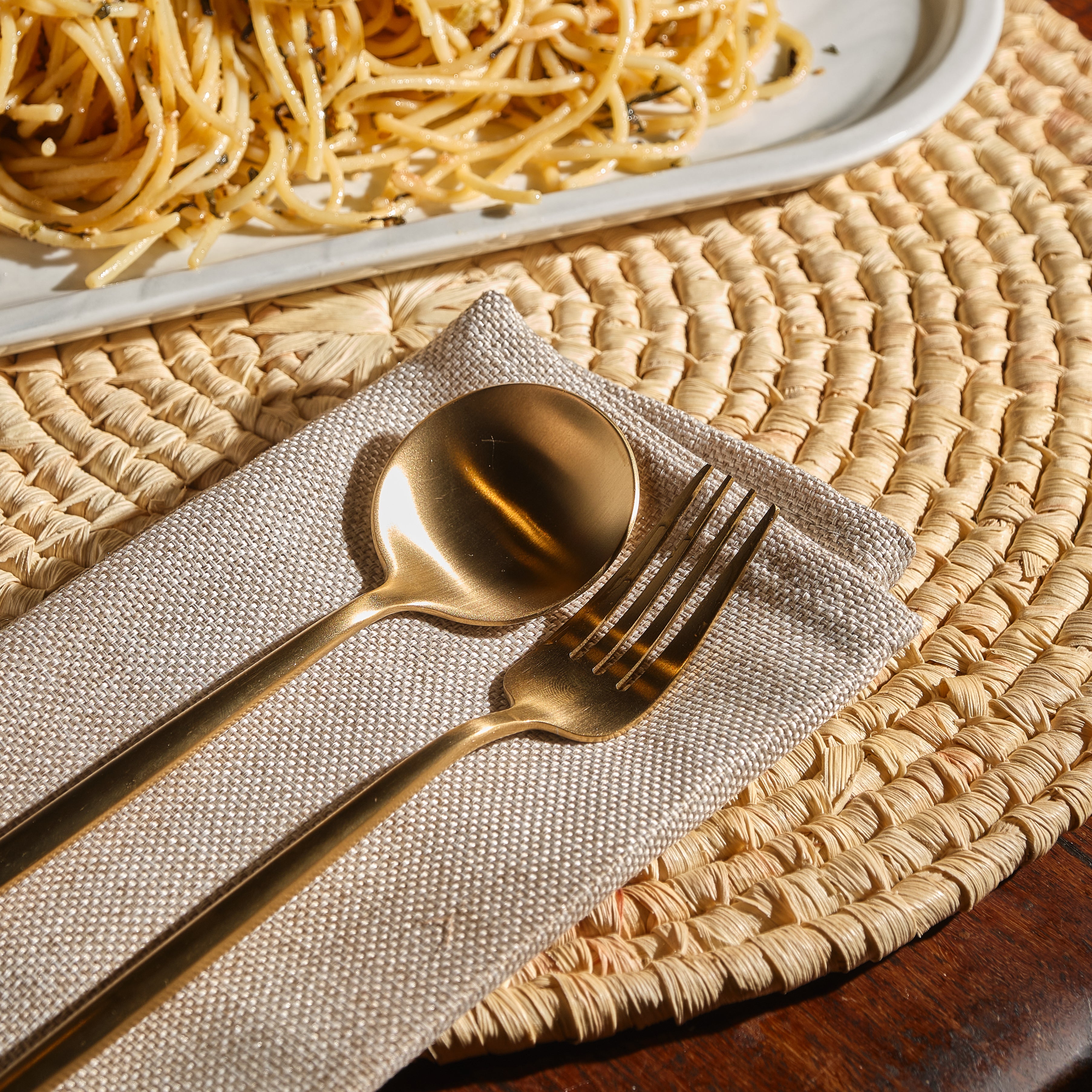 Velo Flatware Set in Brushed Gold | Parachute